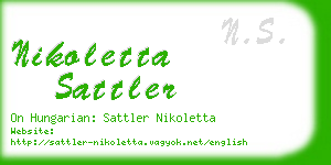 nikoletta sattler business card